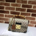 GUCCI Padlock GG Small Bamboo Shoulder Bag