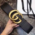 Gucci Wide Leather Belt With Double G