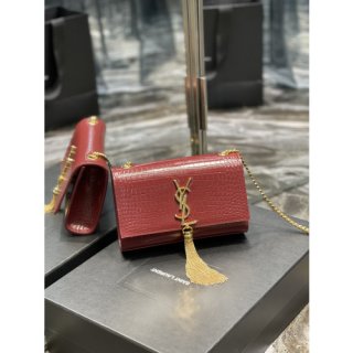 YSL Kate Medium With Tassle In Crocodile Leather